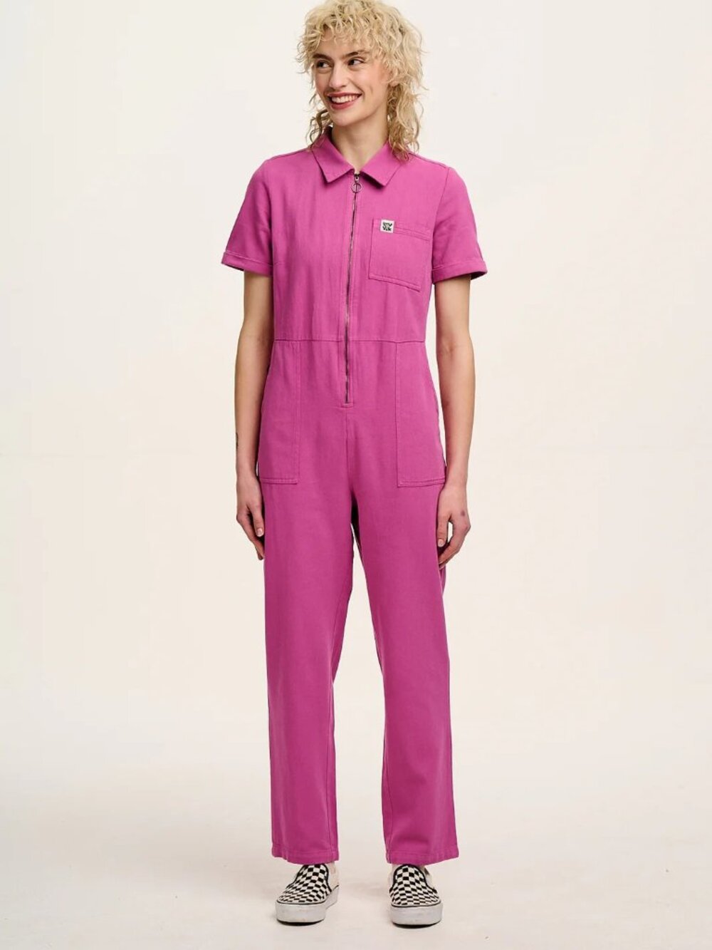 Lucy & Yak Ragan Boilersuit Azalea Pink UK 28 US 24 EUC Organic Cotton